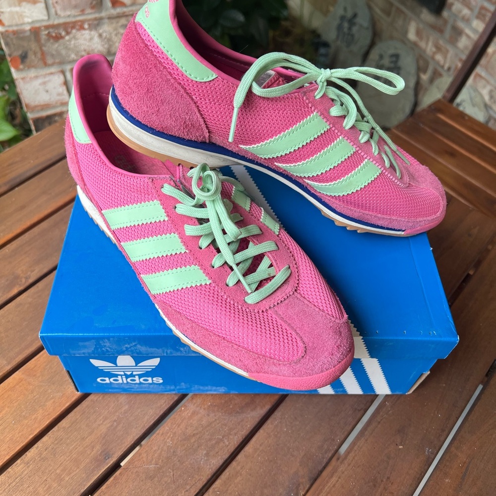 Adidas Women's Vibrant Pink and Mint Sneakers